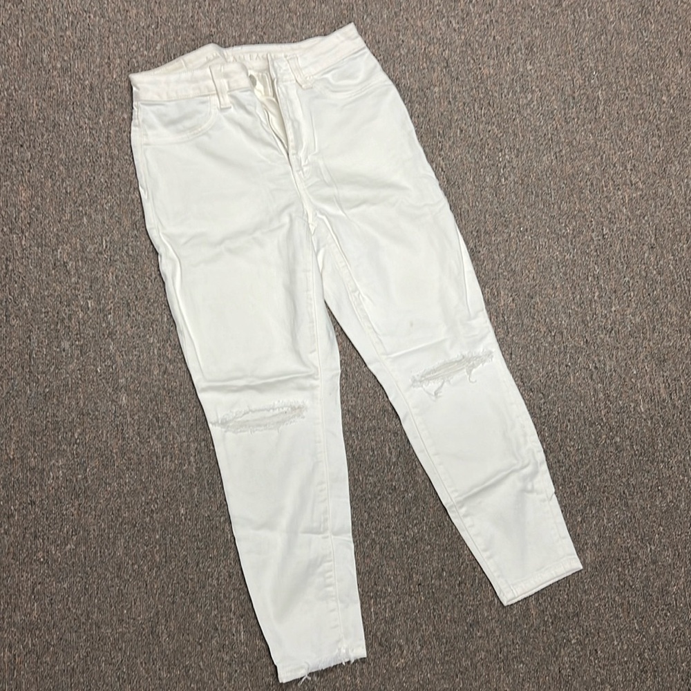 American eagle white super skinny high rise jegging